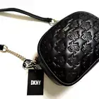 NWT Original DKNY Sharon Camera Crossbody Bag Embossed Black Signature Print
