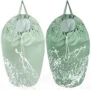 Nuogo 2 Pack Reusable Diaper Pail Liner Bags Hangable Pail Liner with Strap Washable Cloth Diaper Liners Waterproof Cloth Diaper Wet Bag Pail Pouch for Cloth Diaper, Dirty Diapers, Laundry and Garbage