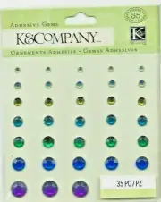 GEMS Bling Jewels Adhesive Green Chartreuse Blue Teal Purple K&Co Stickers