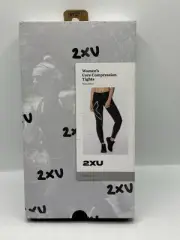 NEW 2XU Women's Core Compression Tights Black/Silver Size ST