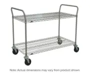Metro 2SPN43ABR SP Series Utility Cart with 2 Brite Wire Shelves, 21" x 36" x 3