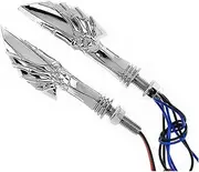 Indicators Flowing Turn Signal Universal Motorcycle Turn Signal Lights Blinker Lamp Turn Indicators Lights For R1200GS For Harley Sportster Touring Dyna Turn Signal Indicator(Chrome)