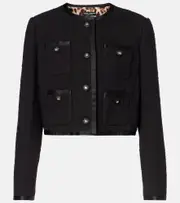 [Dolce & Gabbana] Dolce & Gabbana DG cotton-blend jacket AU 20 black