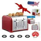 1400W 4-Slice Toaster with Defrost & Bagel Functions in Polished Stainless Steel