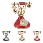 Vintage Telephone Alarm Clock Elegant Accurate Time Bedside Clock Decoration
