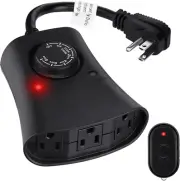 Lights Plug Timer Outdoor, Dusk to Dawn Timer Switch with Remote, Waterproof 3 G