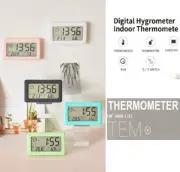 2024 Digital Thermometer Humidity Meter Room Temperature Clock LCD Hygromete