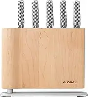 Global UKU 6-Piece Maple Japanese Knife Block Set, Made in Japan