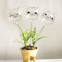 在飛比找蝦皮商城優惠-可愛貓咪玻璃澆花器 懶人創意滲水滴灌 家用綠植盆栽自動澆花器