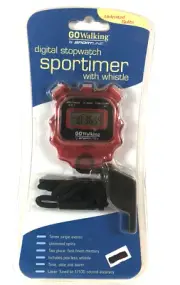 Sportline Sports Digital Timer Stopwatch with whistle Unlimited Splits NEW