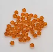 24pc Swarovski Crystal Sun 5mm Faceted Round 5000 Beads; Orange