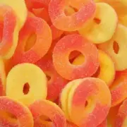 BULK PEACH Gummi Peach Rings Gummy Candy - BULK CANDY- 1/2 POUND