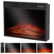 ADVWIN Electric Fireplace Heater with Remote Control and Timer, Adjustable Flame Brightness, 900W/1800W