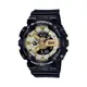 【CASIO 卡西歐】G-SHOCK 閃耀時尚 百搭黑金 雙顯系列 GMA-S110GB-1A_45.9mm