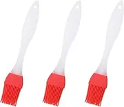 3 x Silicone Pastry Brush, Grill Brush, Basting Brush, Heat Resistant Oil, BBQ, Flexible, Red