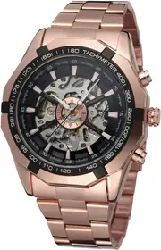 Forsining Men's Automatic Dressing Analogue Round Wrist Watch with Stainless Steel Bracelet FSG8042M4R2