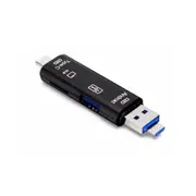 Type / Micro Usb To Hub Adapter Tf Card Reader Black Cables & Adapters