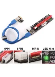 Ubit 8 Pack Latest PCI E GPU Riser Express Cable 16X to 1X 6Pin MOLEX SATA