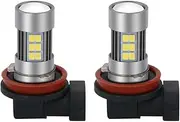 [BlyilyB] H11/H8 5800K Daily White High Brightness LED Fog or DRL Lamps Replacement For Cars (Pack of 2)