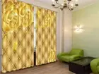 Splendid Lattice 3D Curtains Blockout Photo Printing Curtains Drape Fabric