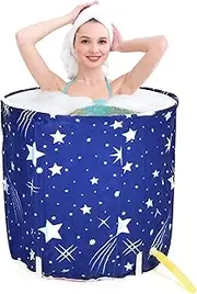 QWORK Portable Bathtub 65x70, Portable Ice Bath, Adult Spa Bathtub for Home Soaking Baths