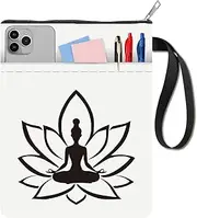 craspire 11 x 8.6 Inch Book Cover Yoga Bodybuilding Protection Book Covers Pocket Books Washable Fabric Bag Handle with Zip Additional Front Pocket for Book Lovers Readers