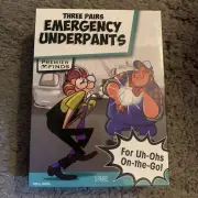 Gag Gift Three Pair Emergency Underpants Joke Novelty White Elephant Unisex OSFM