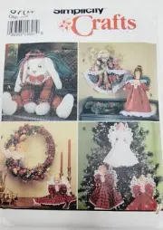 Simplicity 8704 Crafts Christmas Angel Ornaments Sitting Bunny Wreath pattern
