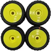 6mik Weapon Tyres on White Rim Ultra Rubber 15/25 - Mounted and Glued - Buggy TT RC 1/8 - RC Car - Competitions - Pack of 4 Tyres