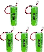 HOUYIBO 5PCS CR17450 3V Lithium Battery 2500mAh with 2.0 White Plug Replacement PLC Non-Rechargeable Cell for CNC System