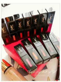 在飛比找Yahoo!奇摩拍賣優惠-【快樂瞎拼】全新~YSL 聖羅蘭  奢華緞面漆光唇釉（黑管唇