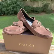 GUCCI Sachalin Sport Brown Suede loafers Driver Shoes-10.5 US 41 EUR-NEW IN BOX