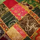 30" GIFT FOR GIRL STUNNING VINTAGE SARI SEQUIN BEADED THROW CUSHION PILLOW COVER