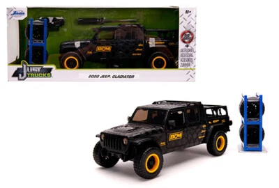 2020 JEEP GLADIATOR PICKUP BLACK & EXTRA WHEELS 1/24 JADA 32423