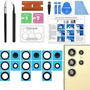 3 Pack Galaxy S24 Ultra Back Rear Camera Lens Glass Replacement, Back Camera Lens with Tempered-Glass Lens Protector for Samsung S24 Ultra, Included Instruction Manual, Toolkit