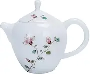BAWHO Exquisite Hand Painted Peach Blossom Mini Teapot Ceramic Flower Teapot Single Family Use Small Teapot