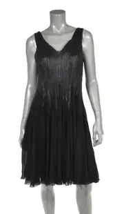 Ralph Lauren Purple Label Collection Black Leather Runway Dress 8 New $5998