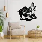 Cactus Desert Scene Cut out, Wood plaque sign, Home decor, Craft supplies