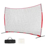 VEVOR Barricade Backstop Net, 16x10 ft Ball Sports Barrier Netting, Portable ...
