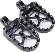 CNC Wide Foot Pegs 360° Roating MX Chopper Bobber Style for harley Dyna Sportster Fatboy Iron 883,Black
