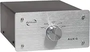 Dynavox AUX-S 5 RCA Input Extension Switch in Metal Housing for Stereo and Surround Amplifier Silver