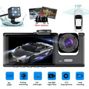 HD Car DVR Dual Lens Dash Cam Front/Rear/Inside Video Recorder Camera G-sensor