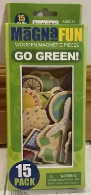 Bendon MagnaFun Wooden Magnetic Pieces - Go Green! ♻️ 15 Pack - NEW