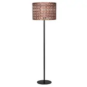 Sarantino Rattan Floor Lamp with Black Marble Base