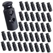 KIKOOD 40pcs Double Hole Plastic Cord Lock, Spring Slider Toggle Clip Stopper,
