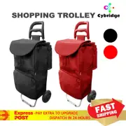 Shopping Trolley Cart Foldable Grocery Basket Market Luggage Bag Wheels Carts AU