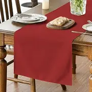 Artoid Mode Red Washable Table Runner, Seasonal Holiday Kitchen Dining Table Decoration for Indoor Outdoor Home Party Decor 33 x 183 cm
