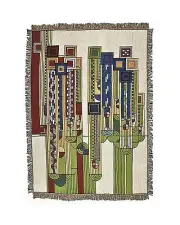 Frank Lloyd Wright Saguaro Tapestry Throw