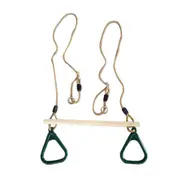 Lifespan Kids Wooden Swing Set Trapeze Bar with Round Steel Rings