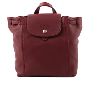 【LONGCHAMP】LE PLIAGE CUIR小羊皮後背包(XS)(酒紅色) 1306737945